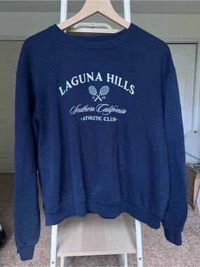 Hollister Navy Laguna Hills Graphic Sweatshirt